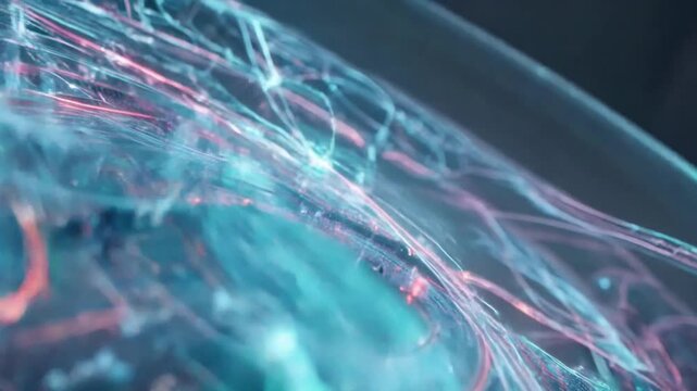 The continuous processing of data flows results in a vibrant display of dynamic animation, showcasing intricate patterns and bright colors pulsing with each transformation.