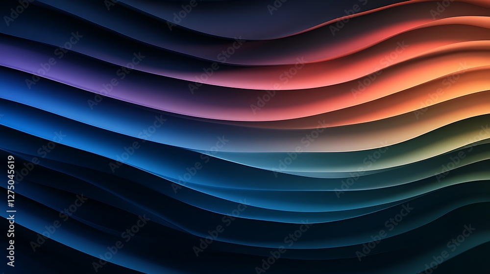 Poster a vibrant abstract background featuring flowing waves of color