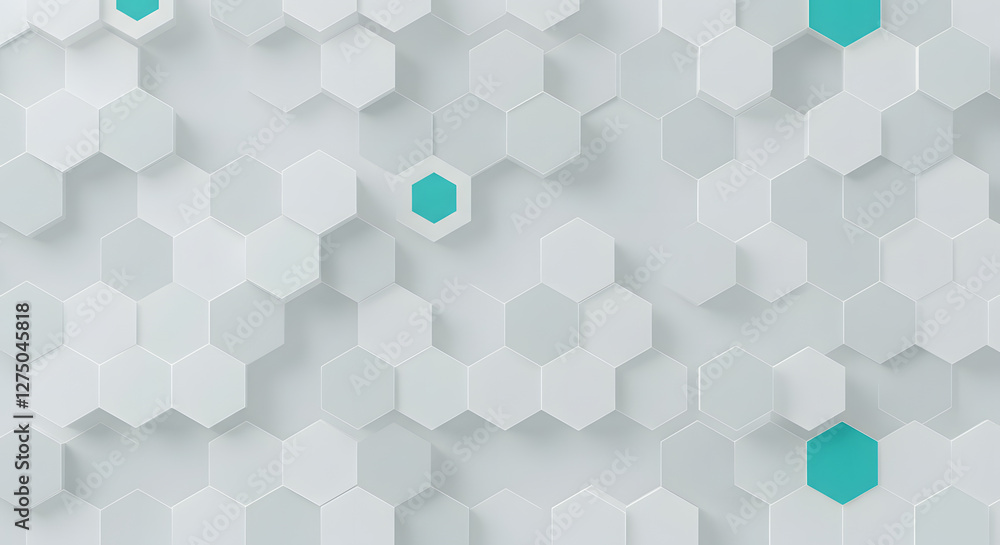 Wall mural hexagons pattern. geometric abstract background with simple hexagonal elements. medical, technology,