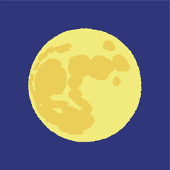 アナログ手描き風の月