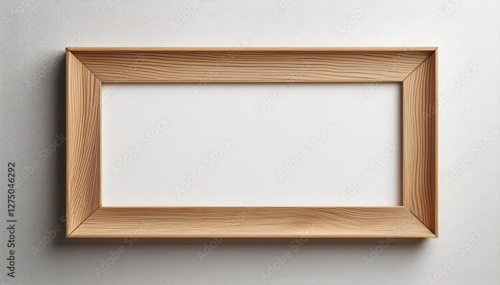 Aufkleber striking modern minimalism a sleek 3d render of a horizontal thin wooden frame against a pristine wh