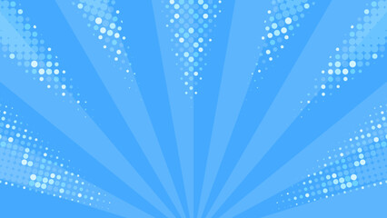 青いポップアートな下側のサンバーストの背景ベクターイラスト