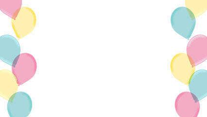 シンプルなパステルカラーの風船の背景イラスト