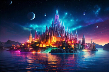 Fototapeta premium Fantasy Cities of the Galaxy
