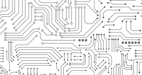 Technology digital circuit board background. Technology black circuit diagram. High-tech connection system on a white background. Vector illustration. 