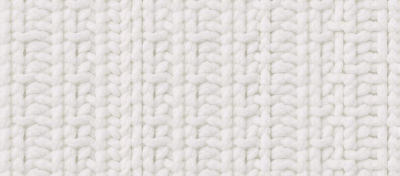 Seamless white knit textured pattern with a matching background for a knitting project