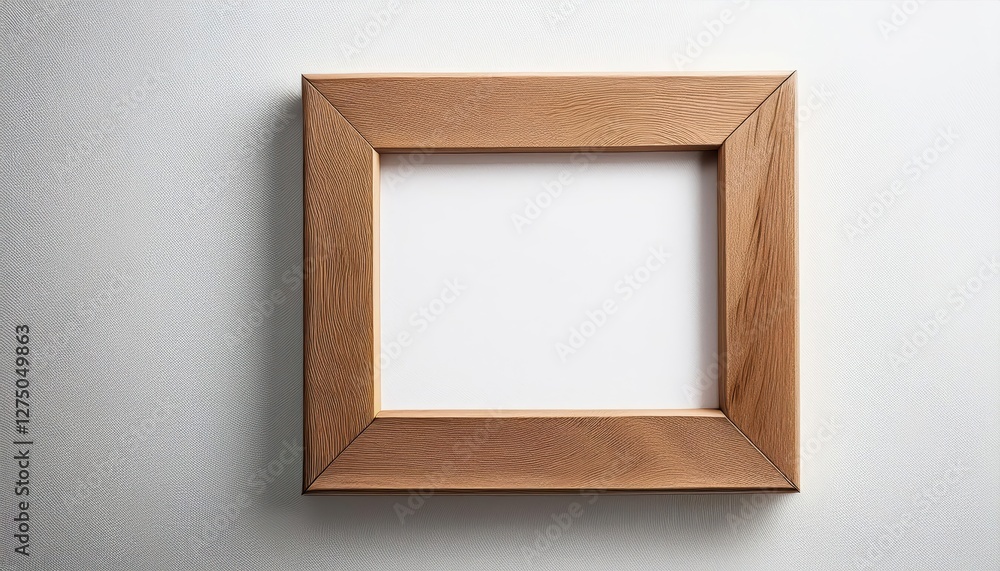 Poster empty square wooden frame on white wall a vacant canvas inviting visions of rustic minimalism and el