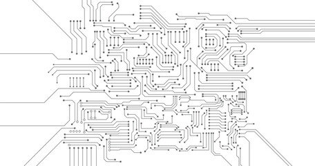 Obraz premium Abstract background with circuit board, technology design. High tech connection system illustration. Vector eps 10
