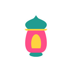 Lantern illustration for islamic design with colorful