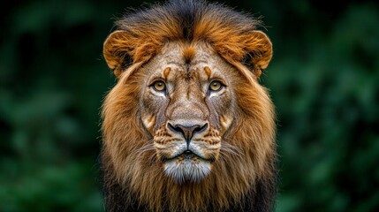 Fototapeta premium Majestic Male Lion Portrait Powerful Wild African Wildlife