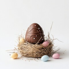 Fototapeta premium single chocolate egg mockup 
