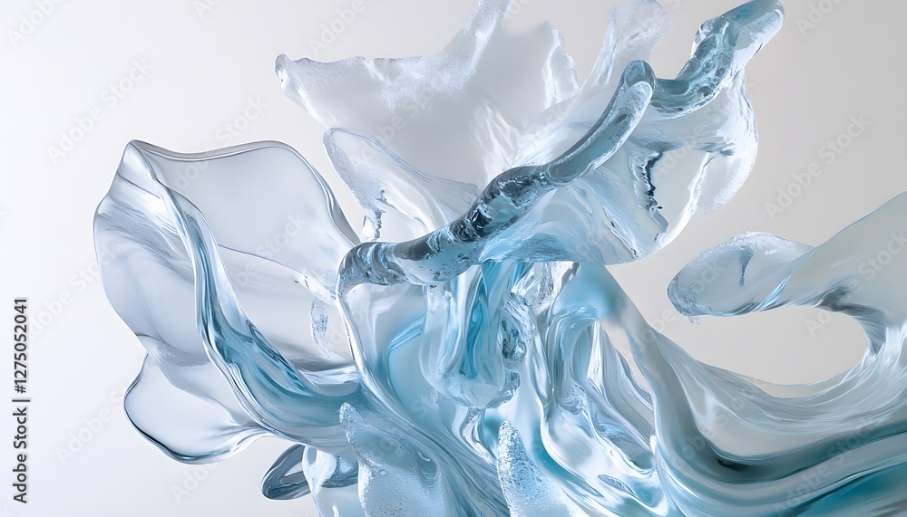 Poster abstract rendering shows flowing translucent material with light blue tint