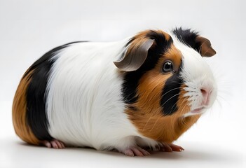 Fototapeta premium A cute guinea pig on white background AI Generated