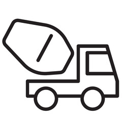 Concrete Mixer Truck Outline Icon