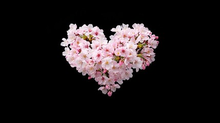 Cherry blossom heart wallpaper design featuring pink flowers on soft background for digital use