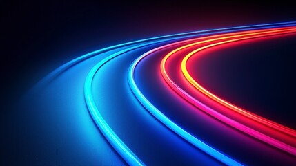 Abstract Neon Lines  Glowing Curves  Bright Colors  Wallpaper Background