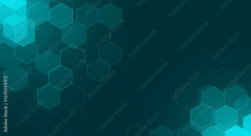 Wall mural hexagons pattern. geometric abstract background with simple hexagonal elements. medical, technology,