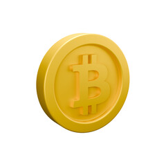 a 3D icon render of bitcoin