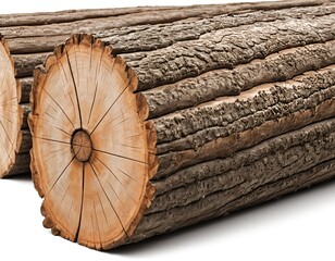 Stacked Logs, Close-up of Tree Trunk Cross Section