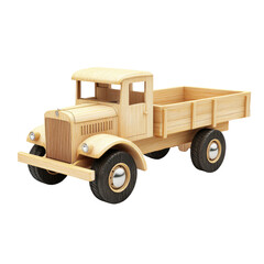 Toddler Wooden Toy Truck isolate on transparent background