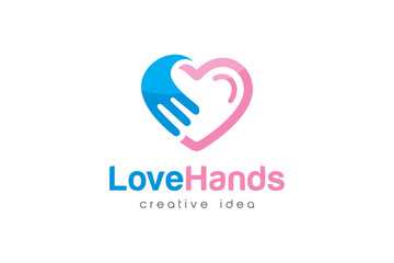 Creative Love and Care Logo Design Template