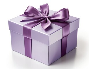Obraz premium Lavender Gift Box with Purple Ribbon