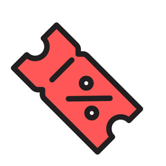 Discount Voucher Filled Line Icon