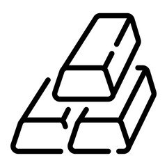 gold bar line icon