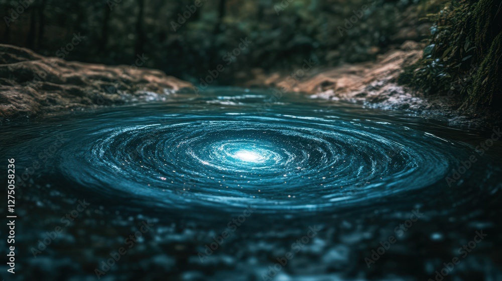 Wall mural Galaxy Swirl Reflecting In A Dark Forest Pool