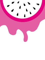 dragon fruit  slice isolated on white background, for banner