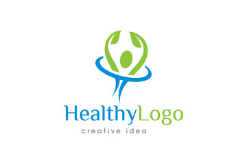 Creative Health People Logo Design Template