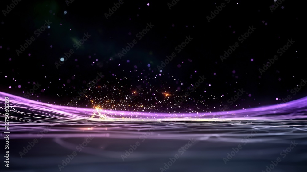 Aufkleber futuristic ai big data wave abstract 3d render