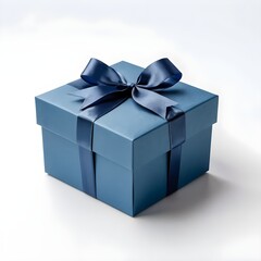 Blue Gift Box with Dark Blue Ribbon