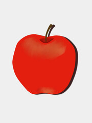 illustration of Red apple isolated on white background.