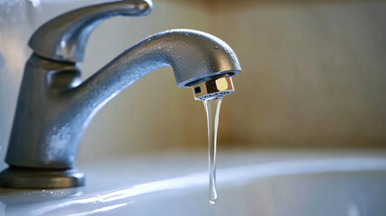 Close-up of a leaking faucet dripping water onto a white porcelain sink, highlighting the urgency of fixing a product issue.