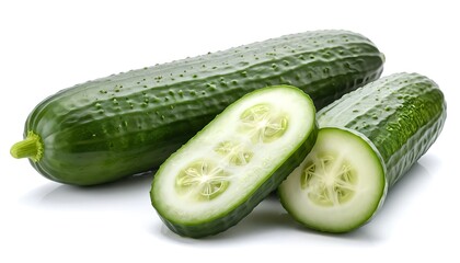 Fresh Cucumbers, Whole and Sliced