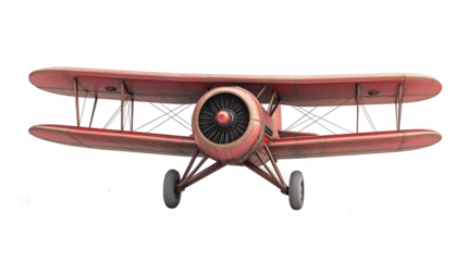 old biplane in red color