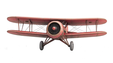 old biplane in red color