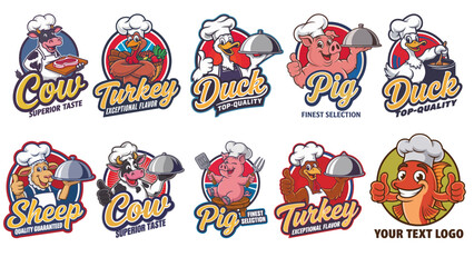 Farm Animal Chef Logos