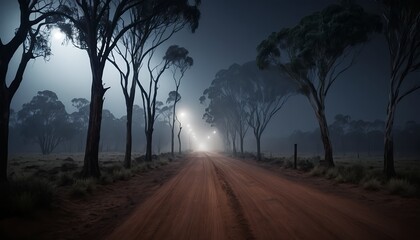 Obraz premium Misty Night Road