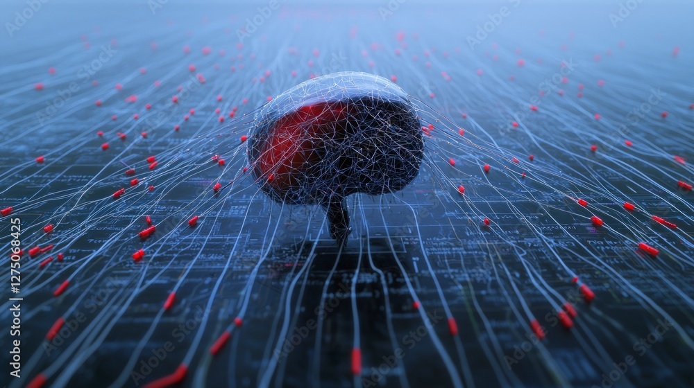 Poster ai brain neural network deep learning data technology future
