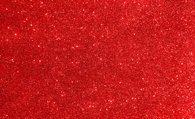 Glitter red background, texture sparkle bokeh pattern light abstract spark glowing rouge wallpaper template mockup merry christmas happy new year festival decoration space card celebrate.