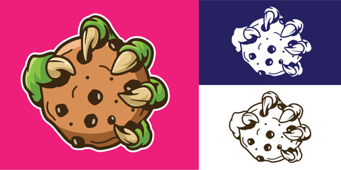 claw grab cookies good for logo, sticker, element design, etc © angga