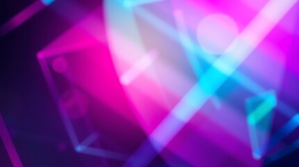 Obraz premium Abstract Neon Lights Background with Glowing Geometric Shapes and Lines