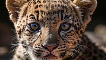 Obraz premium Close-up Portrait of a Leopard Cub