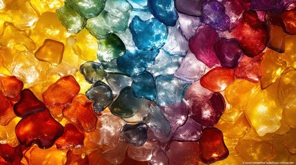 A Rainbow of Translucent Gems: A Vibrant Display of Color and Light