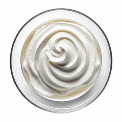 Swirled Cream in Glass Bowl