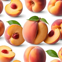 Juicy Peaches Seamless Pattern