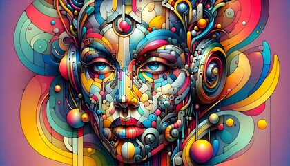 Fototapeta premium Cybernetic Dreams: Arte Mecánico del Futuro