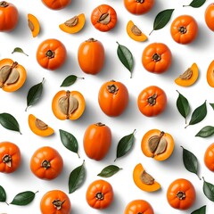 Vibrant Persimmon Fruit Pattern